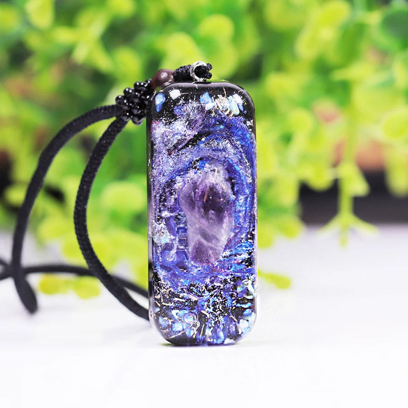 Powerful Orgone Pendant With Amethyst Energy Healing Necklace Amulet Jewelry Orgonite For Protection Balance Positive Energy-Health Wisdom™