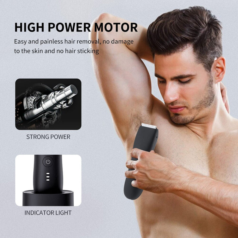 Professional Electric Groin Hair Trimmer Body Groomer for Men IPX7 Waterproof Wet/Dry Clippers Ultimate Male Hygiene Razor Face-Health Wisdom™