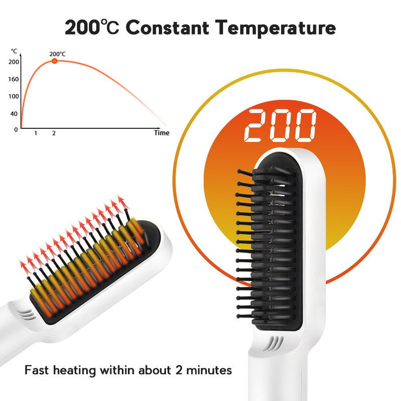 Professional Hair Comb Brush Beard Straightener Multifunctional Hair Straightening Comb Hair Straighten Heating Styling Tools-Health Wisdom™