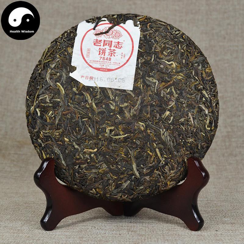 Pu erh Cake Tea 357g,Aged Raw Puer 老同志7548-Health Wisdom™
