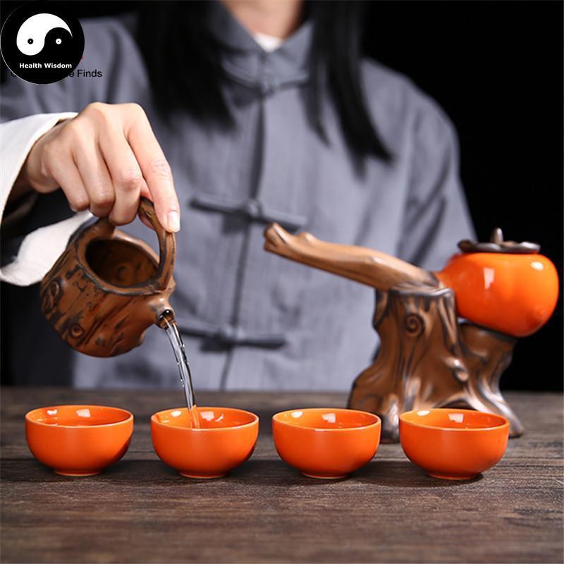 Quality Whole Tea Set Easy Use Chinese Gong Fu Tea Cups And Sets Persimmon Model-Health Wisdom™