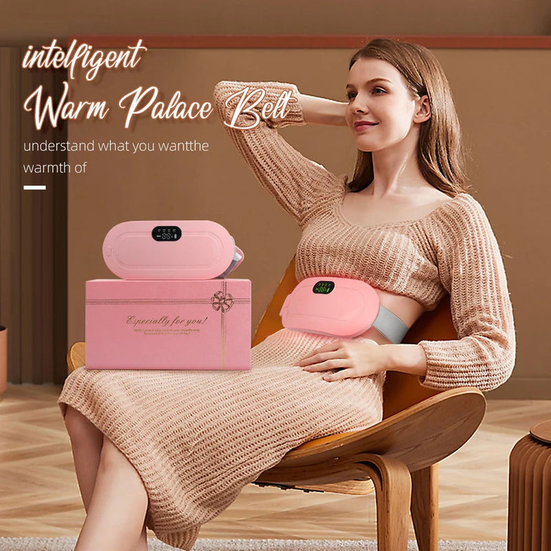 Rechargable Menstrual Heating Pad Smart Warm Palace Belt Relief Menstrual Pain Hot Compress Massager Electric Waist Belt Device-Health Wisdom™