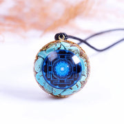 Reiki Pendant Orgonite Energy Necklace Turquoises Sri Yantra Crystal Healing Necklace Orgone Sacred Geometry Jewelry-Health Wisdom™