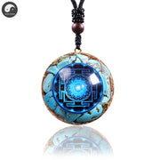 Reiki Pendant Orgonite Energy Necklace Turquoises Sri Yantra Crystal Healing Necklace Orgone Sacred Geometry Jewelry-Health Wisdom™