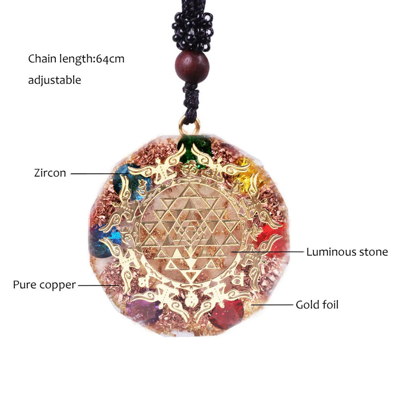 Reiki Yoga Orgonite Pendant Healing Crystal 7 Chakra Orgone Luminous Necklace Meditation Women Necklaces Protection-Health Wisdom™
