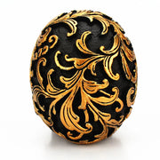Resin Craft Black Skull Head Golden Carving Halloween Party Decoration Skull Sculpture Ornaments Home Decoration Accessories-Health Wisdom™