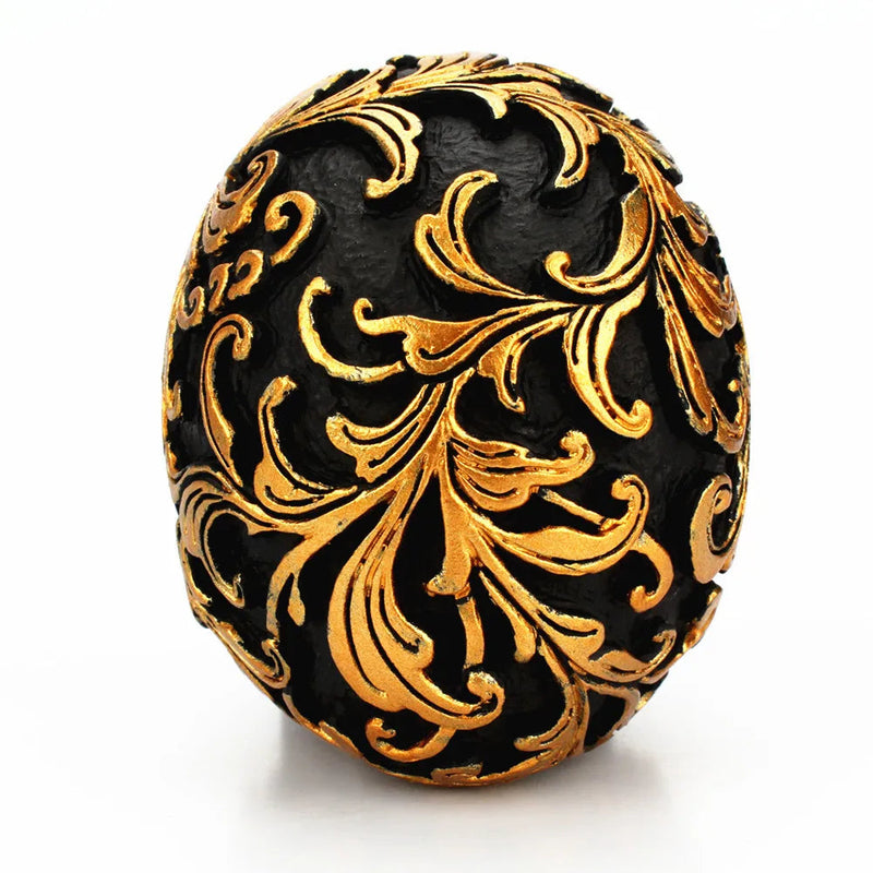 Resin Craft Black Skull Head Golden Carving Halloween Party Decoration Skull Sculpture Ornaments Home Decoration Accessories-Health Wisdom™