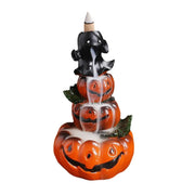 Resin Halloween Pumpkin Home Decor Ornament Handmade Waterfall Backflow Incense Burner Home Office Decorate (Without Incense)-Health Wisdom™
