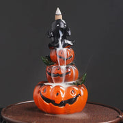 Resin Halloween Pumpkin Home Decor Ornament Handmade Waterfall Backflow Incense Burner Home Office Decorate (Without Incense)-Health Wisdom™