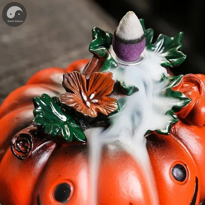 Resin Pumpkin Handicraft Home Ornaments Waterfall Backflow Incense Burner-Health Wisdom™