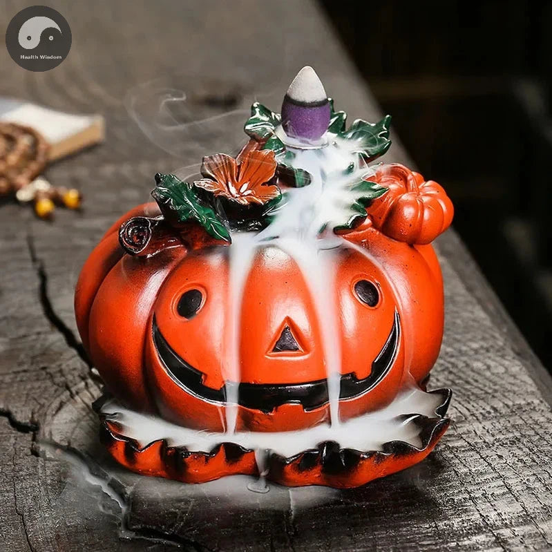 Resin Pumpkin Handicraft Home Ornaments Waterfall Backflow Incense Burner-Health Wisdom™
