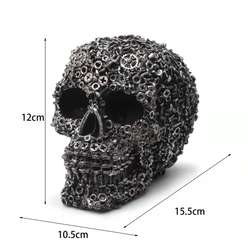 Resin Screw Gear Mechanical Style Skull Decorative Crafts Ornament Home Decor Statue Halloween Decoration Sculpture Skull Statue-Health Wisdom™