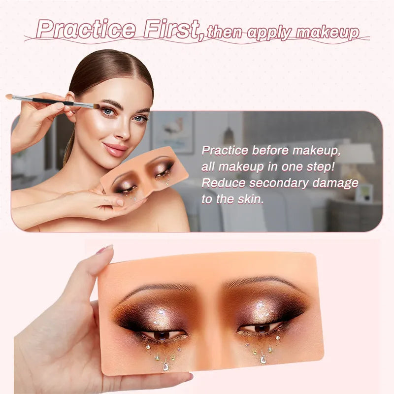 Reusable 5D Cosmetic Makeup Practice Mask Board Pad Skin Eye Face Solution Makeup Mannequin Silicone for Training Supplies-Health Wisdom™