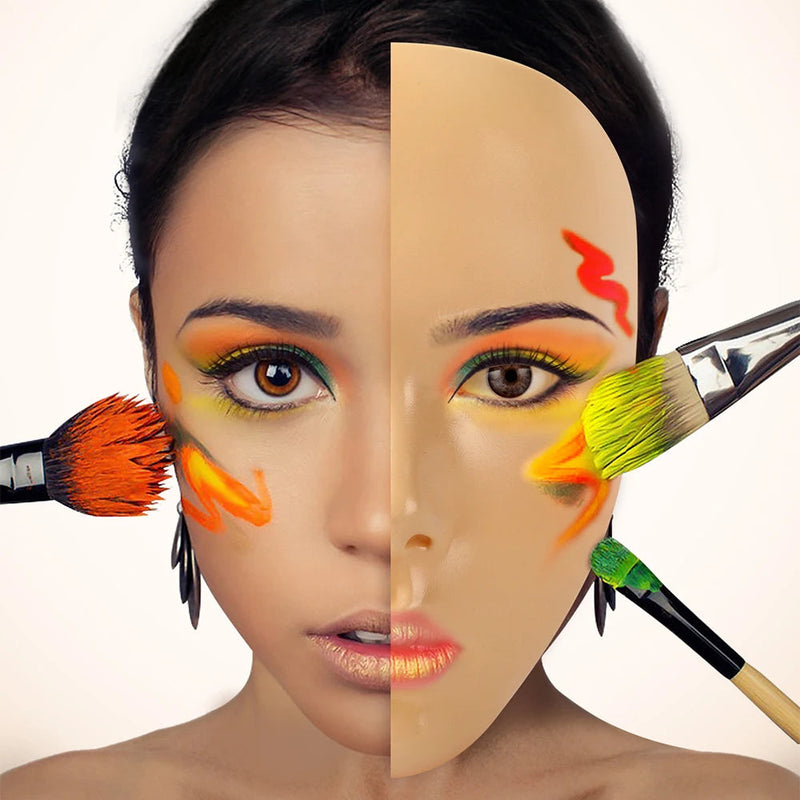 Reusable 5D Eyebrow Tattoo Practice Full Face Cosmetic Makeup Practice Mask Board Skin Eye Makeup Training Silicone Practice Pad-Health Wisdom™