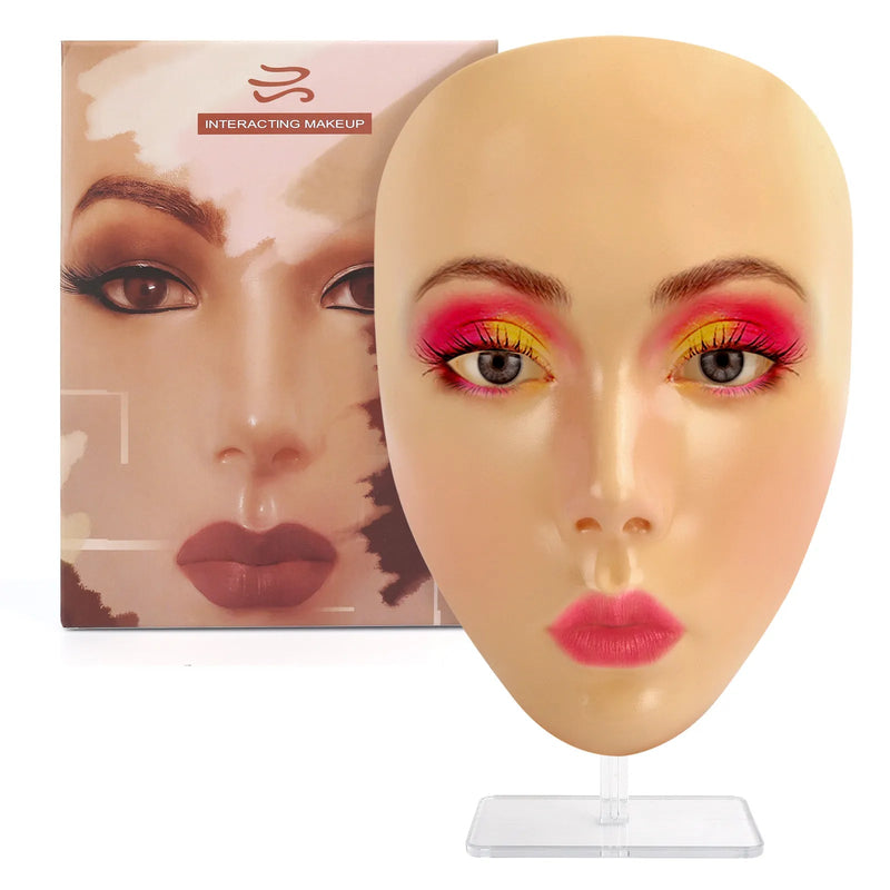 Reusable 5D Eyebrow Tattoo Practice Full Face Cosmetic Makeup Practice Mask Board Skin Eye Makeup Training Silicone Practice Pad-Health Wisdom™