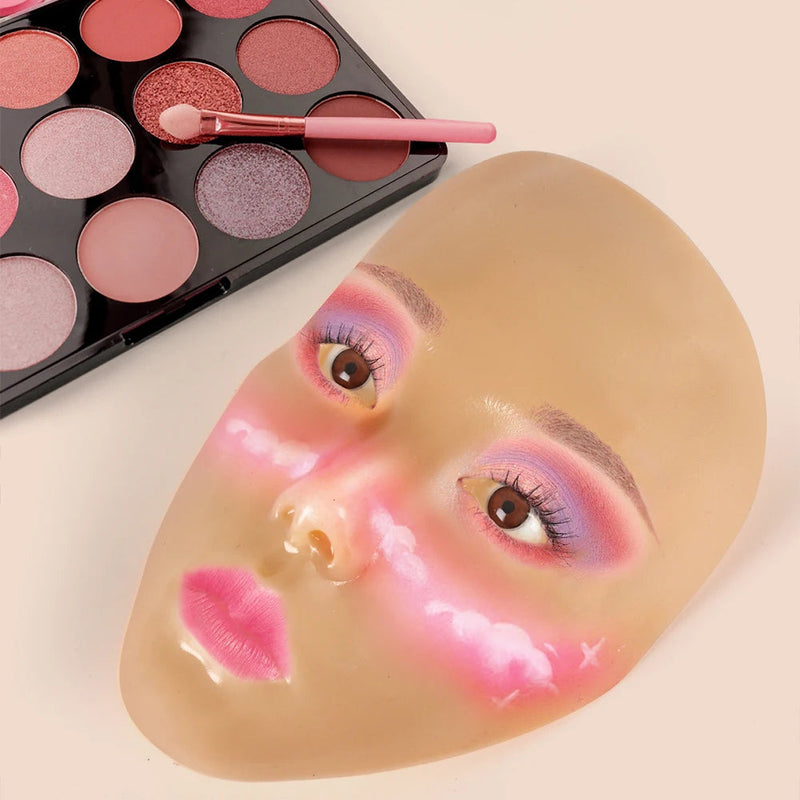 Reusable 5D Eyebrow Tattoo Practice Full Face Cosmetic Makeup Practice Mask Board Skin Eye Makeup Training Silicone Practice Pad-Health Wisdom™