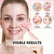 Rose Quartz Face Massager Jade Roller Gua Sha Scraper Set Facial Roller Natural Stone Massage Tool for Skin Care Face Lifting-Health Wisdom™