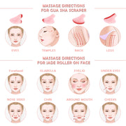 Rose Quartz Face Massager Jade Roller Gua Sha Scraper Set Facial Roller Natural Stone Massage Tool for Skin Care Face Lifting-Health Wisdom™
