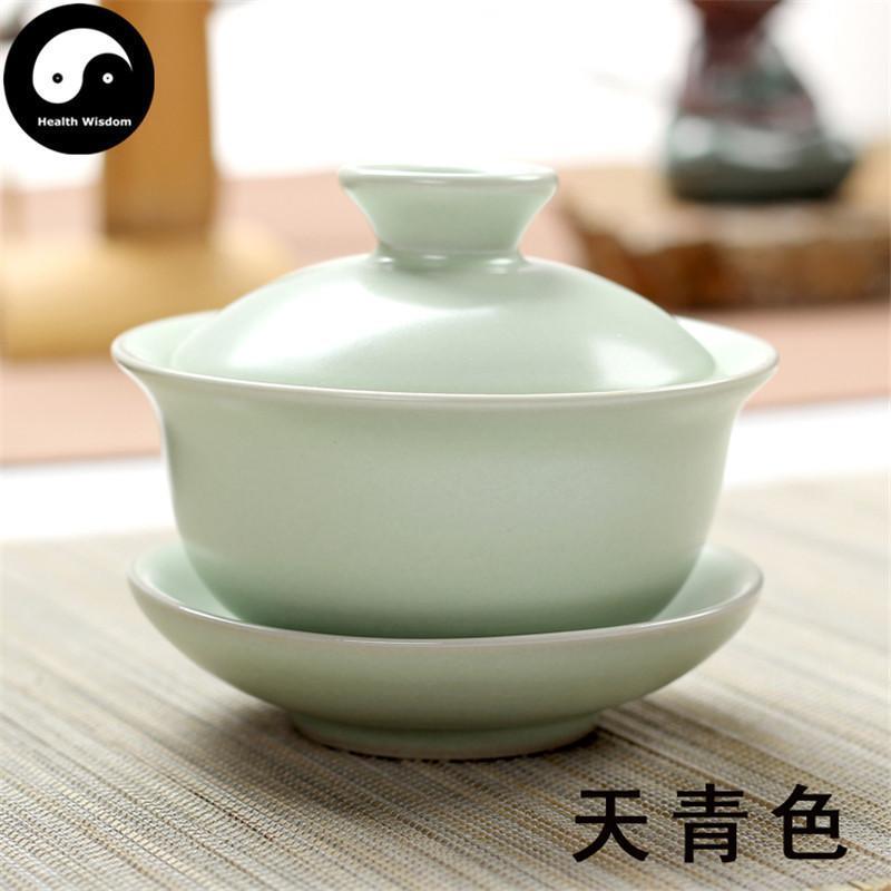 Ru Ceramic Gaiwan Tea Cup 120ml 汝窑盖碗-Health Wisdom™