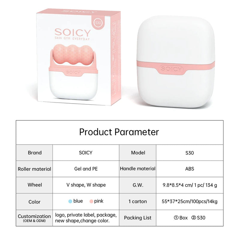 SOICY S30 Ice Roller for Face Eye Massage Tool Double Head Portable Cooling Face Massager Cold Facial Rolling Body Maderotherapy-Health Wisdom™