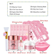 Sakura Skincare Set 24K Gold Facial Products Kit Moisturizing Mask Anti Wrinkles Cream Face Beauty Health Care Product for Women-Health Wisdom™