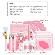 Sakura Skincare Set 24K Gold Facial Products Kit Moisturizing Mask Anti Wrinkles Cream Face Beauty Health Care Product for Women-Health Wisdom™