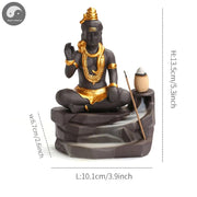 Shiva Buddha Ornaments For Home Decoration Backflow Incense Burner Handmade Purple Clay Incense Stick Holder -No Incense-Health Wisdom™