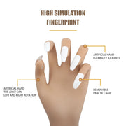 Silicone Nail Art Equipment Practice Hand w/ 100pcs False Nails Flexible Manicure Trainning Prosthetic Hand Model for Beginners-Health Wisdom™