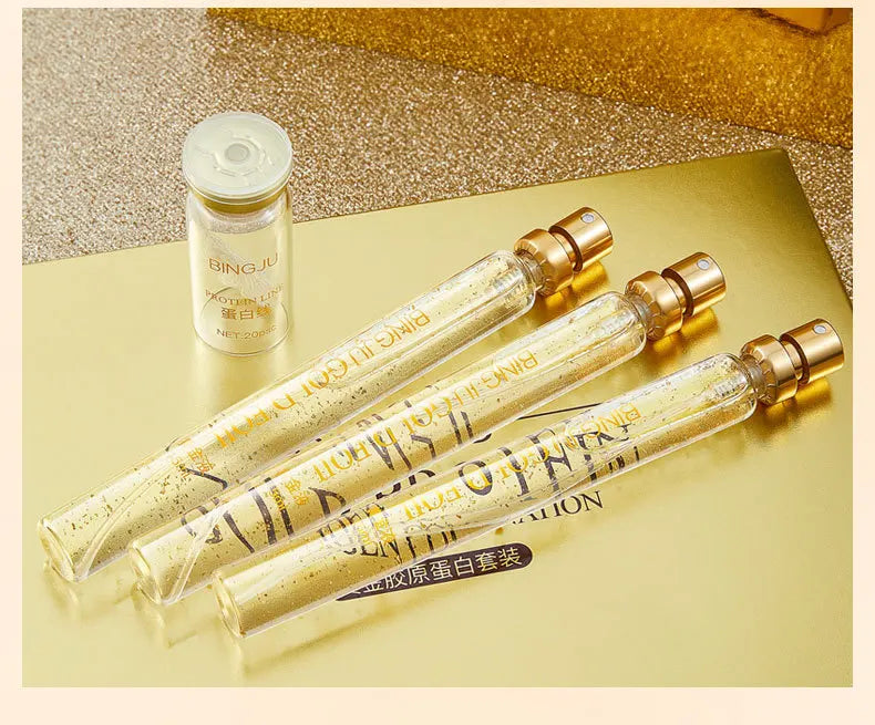 Silk Gold Protein Line Carving Anti Aging Essence Five-pieces Set Serum Firming Fade Fine Wrinkle Skin Care Set-Health Wisdom™