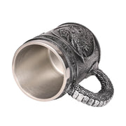 Silver Evil Dragon Resin Stainless Steel Beer Mug 450ml Retro Tankard Horrible Coffee Cup Viking Tea Mug Pub Bar Decor-Health Wisdom™