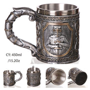 Silver Skull Dragon Resin Stainless Steel Beer Mug 450ml Coffee Cup Retro Tankard Creative Viking Tea Mug Pub Bar Decoration-Health Wisdom™