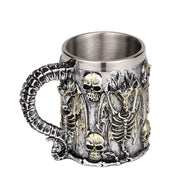 Silver Skull Dragon Resin Stainless Steel Beer Mug 450ml Coffee Cup Retro Tankard Creative Viking Tea Mug Pub Bar Decoration-Health Wisdom™