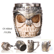 Silver Skull Dragon Resin Stainless Steel Beer Mug 450ml Coffee Cup Retro Tankard Creative Viking Tea Mug Pub Bar Decoration-Health Wisdom™