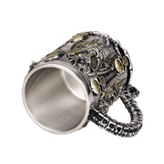Silver Skull Dragon Resin Stainless Steel Beer Mug 450ml Coffee Cup Retro Tankard Creative Viking Tea Mug Pub Bar Decoration-Health Wisdom™