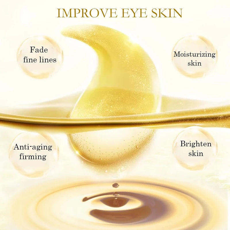 Skin Care Crystal Eye Patches Fade Dark Circles Gold Collagen Eye Mask Keep Moisturizing Firming Skin Anti Aging Wrinkle-Health Wisdom™