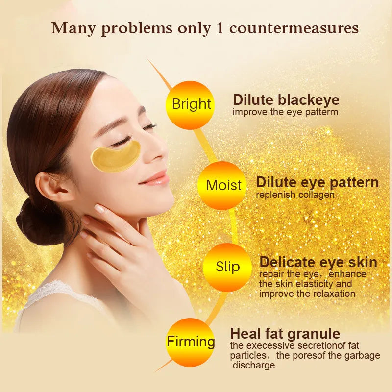 Skin Care Crystal Eye Patches Fade Dark Circles Gold Collagen Eye Mask Keep Moisturizing Firming Skin Anti Aging Wrinkle-Health Wisdom™