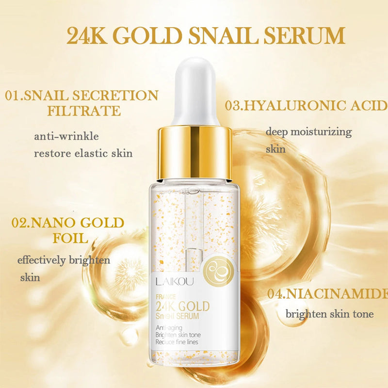 Skin Care Products Sakura 24K Gold Snail Niacinamide Serum Skin Care Moisturize Anti Wrinkle Remove Spots Acne Korean Cosmetics-Health Wisdom™