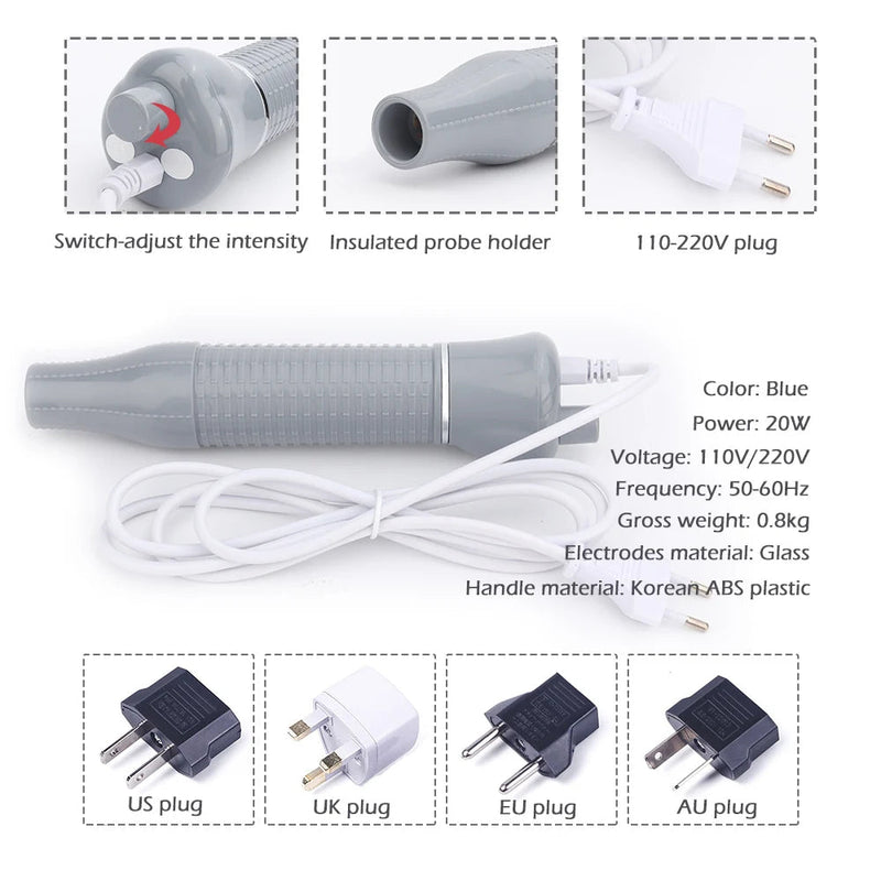 Skin Therapy Wand Portable High Frequency Skin Therapy Machine Neon Argon Wands Anti Aging Blemish Spot Control Skin Tightening-Health Wisdom™