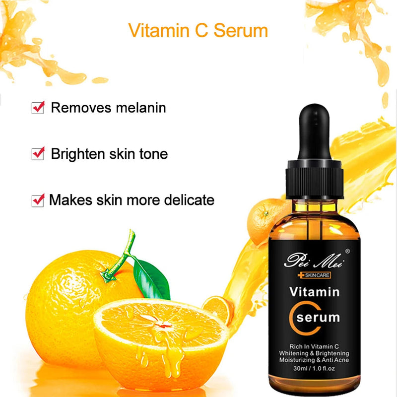Skincare Products Vitamin C Facial Serum Brighten Skin Lighten Spots Hyaluronic Acid Face Essence Skin Care Products 30ml-Health Wisdom™