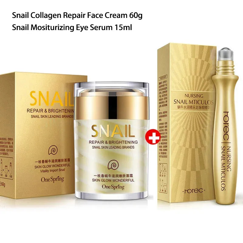 Skincare Set Snail Cream Collagen Cream Anti Aging Whiten Skin Face Cream Fade Dark Eye Circles Remove Eye Bags Eye Serum-Health Wisdom™