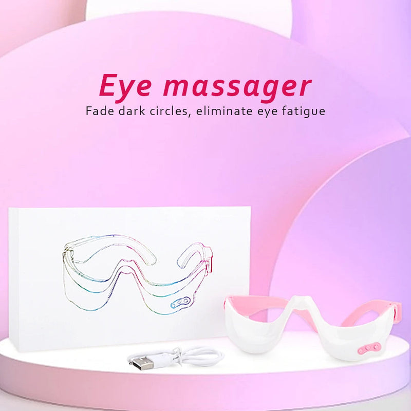Smart 3D Eye Massager Hot Compress Electric Eyes Care Portable Vibration Eyes Massage Glasses Fatigue Anti Wrinkles Dark Circles-Health Wisdom™
