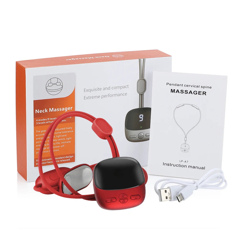 Smart TENS EMS Pulse Neck Massager Necklace Microcurrent Cervical Shoulder Spine Heating Kneading Low Frequency Magnetic Therapy-Health Wisdom™