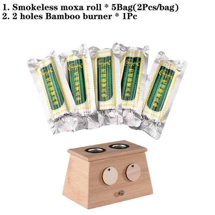 Smokeless Moxa Sticks Wormwood Moxibustion Roll Burner Chinese Herbal Moxas Therapy Acupuncture Massage Warm Uterms Meridian
