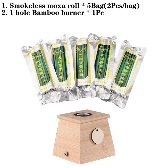 Smokeless Moxa Sticks Wormwood Moxibustion Roll Burner Chinese Herbal Moxas Therapy Acupuncture Massage Warm Uterms Meridian