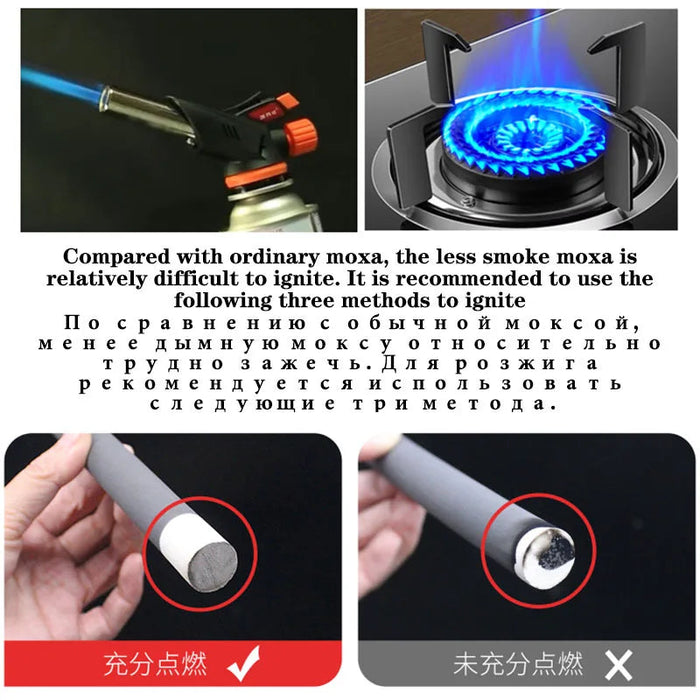 Smokeless Moxa Sticks Wormwood Moxibustion Roll Burner Chinese Herbal Moxas Therapy Acupuncture Massage Warm Uterms Meridian