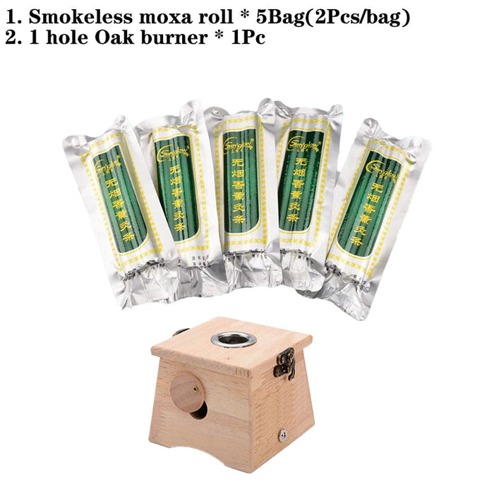 Smokeless Moxa Sticks Wormwood Moxibustion Roll Burner Chinese Herbal Moxas Therapy Acupuncture Massage Warm Uterms Meridian