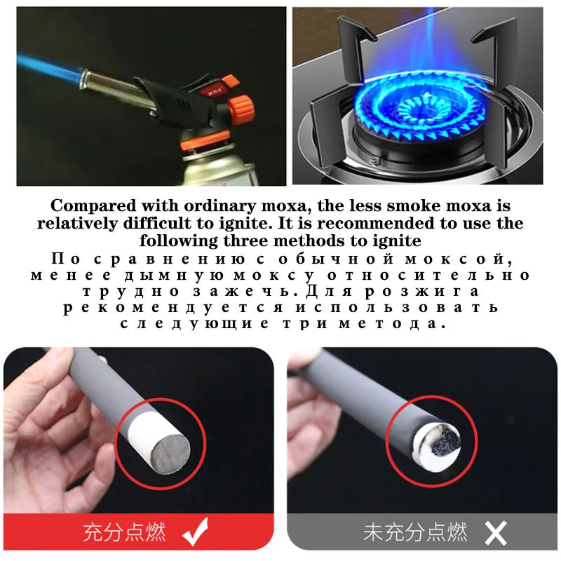 Smokeless Moxa Sticks Wormwood Moxibustion Roll Burner Chinese Medicine Moxas Therapy Acupuncture Massage Warm Uterms Meridian-Health Wisdom™
