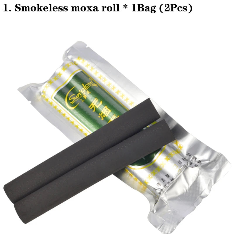 Smokeless Moxa Sticks Wormwood Moxibustion Roll Burner Chinese Medicine Moxas Therapy Acupuncture Massage Warm Uterms Meridian-Health Wisdom™