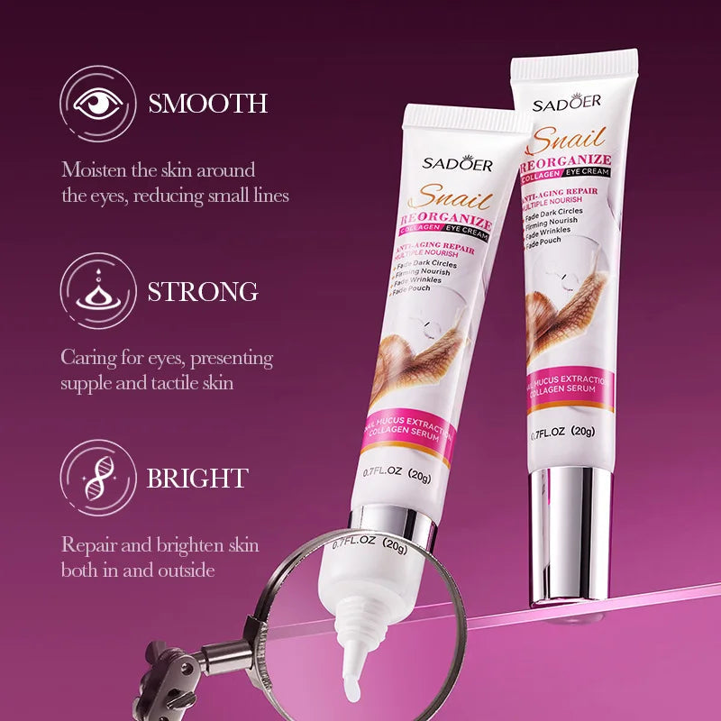 Snail Collagen Eye Cream Anti Dark Circles Eyes Bags Moisturizing Anti Wrinkle Anti-aging Beauty Eyes Skin Care Products-Health Wisdom™
