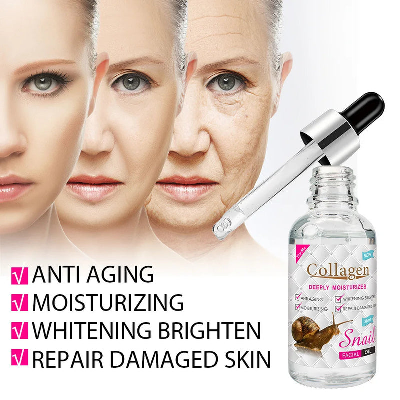 Snail Collagen Face Essential Oil Anti Aging Whitening Moisturizing Face Serum Liquid Facial Massage Cream Skin Care Cosmetics-Health Wisdom™